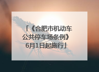 《合肥市机动车公共停车场条例》6月1日起施行