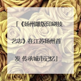 《扬州雕版印刷技艺志》在江苏扬州首发 传承城市记忆