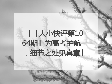 「大小快评第1064期」为高考护航，细节之处见真章