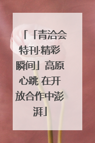 「青洽会特刊·精彩瞬间」高原心跳 在开放合作中澎湃