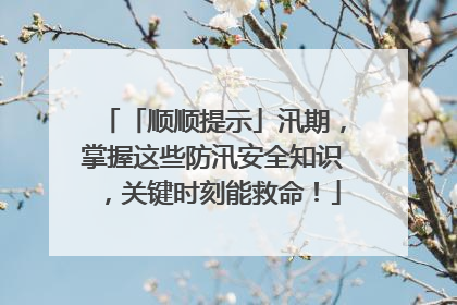 「顺顺提示」汛期，掌握这些防汛安全知识，关键时刻能救命！