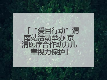 “爱目行动”渭南站活动举办 京渭医疗合作助力儿童视力保护