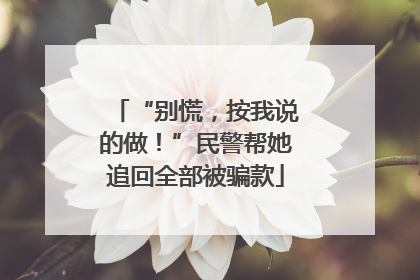 “别慌，按我说的做！”民警帮她追回全部被骗款