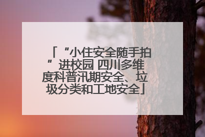 “小住安全随手拍”进校园 四川多维度科普汛期安全、垃圾分类和工地安全