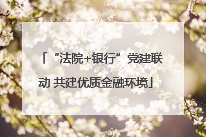“法院+银行”党建联动 共建优质金融环境