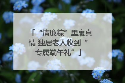 “清廉粽”里裹真情 独居老人收到“专属端午礼”