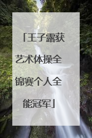 王子露获艺术体操全锦赛个人全能冠军