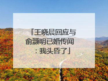 王晓晨回应与俞灏明已婚传闻：我头昏了
