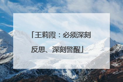 王莉霞：必须深刻反思、深刻警醒