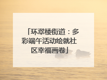 环翠楼街道：多彩端午活动绘就社区幸福画卷