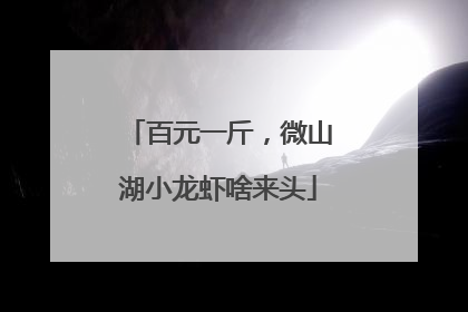 百元一斤，微山湖小龙虾啥来头
