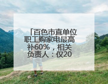 百色市直单位职工购家电最高补60％，相关负责人：仅200个名额，不会严格筛查身份