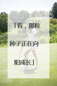 看，那粒种子正在向阳成长