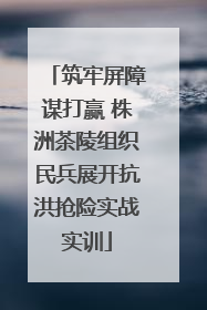 筑牢屏障谋打赢 株洲茶陵组织民兵展开抗洪抢险实战实训