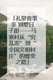 礼堂喜事多 别墅日子甜——马寨村从“穷乱差”到“全国文明村庄”的蝶变之路