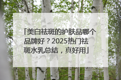 美白祛斑的护肤品哪个品牌好？2025热门祛斑水乳总结，真好用