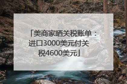 美商家晒关税账单：进口3000美元付关税4600美元