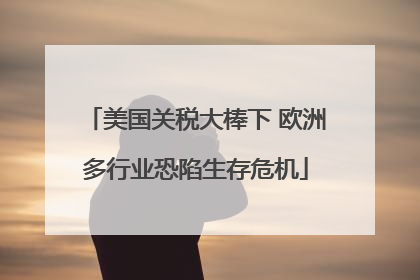 美国关税大棒下 欧洲多行业恐陷生存危机