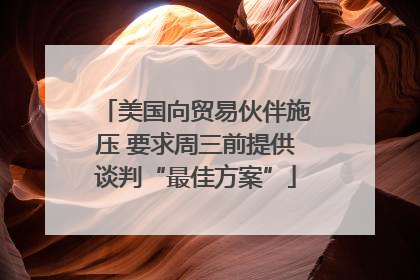 美国向贸易伙伴施压 要求周三前提供谈判“最佳方案”