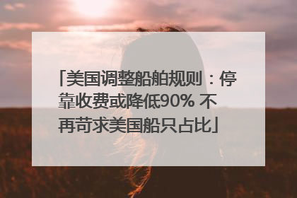 美国调整船舶规则：停靠收费或降低90% 不再苛求美国船只占比