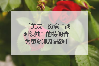 美媒：扮演“战时领袖”的特朗普为更多混乱铺路