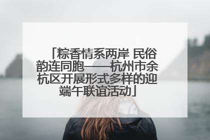 粽香情系两岸 民俗韵连同胞——杭州市余杭区开展形式多样的迎端午联谊活动