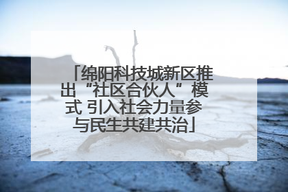绵阳科技城新区推出“社区合伙人”模式 引入社会力量参与民生共建共治