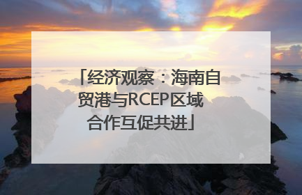 经济观察：海南自贸港与RCEP区域合作互促共进