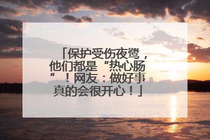 保护受伤夜鹭，他们都是“热心肠”！网友：做好事真的会很开心！