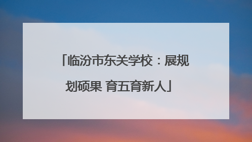 临汾市东关学校：展规划硕果 育五育新人