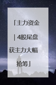 主力资金｜4股尾盘获主力大幅抢筹