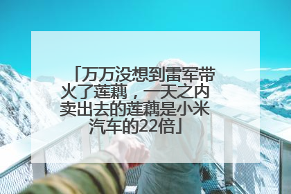 万万没想到雷军带火了莲藕，一天之内卖出去的莲藕是小米汽车的22倍