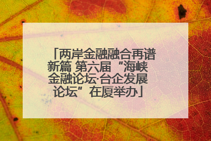 两岸金融融合再谱新篇 第六届“海峡金融论坛·台企发展论坛”在厦举办