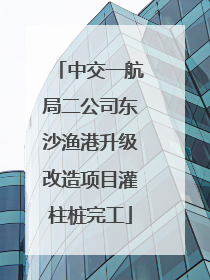 中交一航局二公司东沙渔港升级改造项目灌柱桩完工