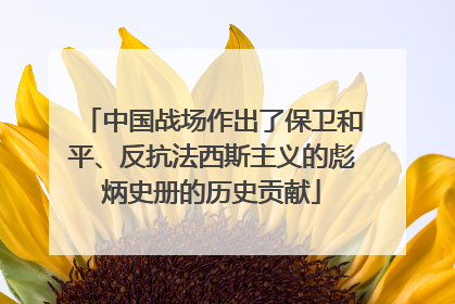 中国战场作出了保卫和平、反抗法西斯主义的彪炳史册的历史贡献
