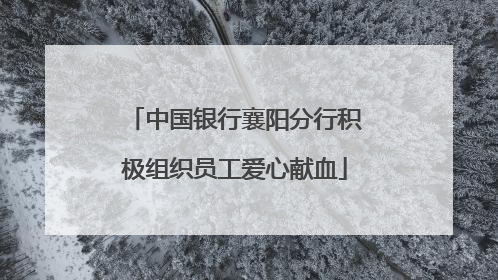中国银行襄阳分行积极组织员工爱心献血