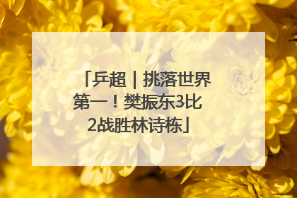 乒超｜挑落世界第一！樊振东3比2战胜林诗栋