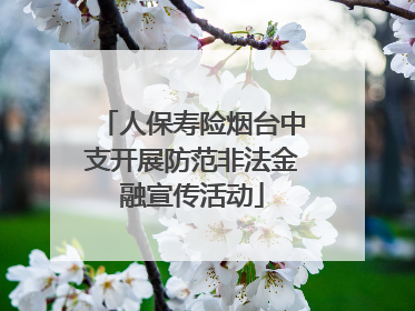 人保寿险烟台中支开展防范非法金融宣传活动