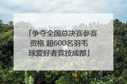 争夺全国总决赛参赛资格 超600名羽毛球爱好者竞技成都