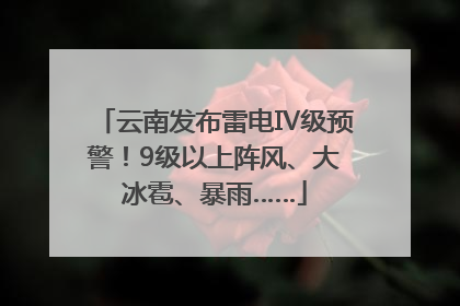 云南发布雷电Ⅳ级预警！9级以上阵风、大冰雹、暴雨……