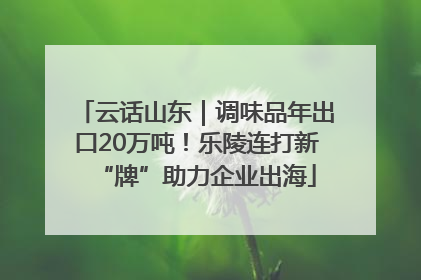 云话山东｜调味品年出口20万吨！乐陵连打新“牌”助力企业出海