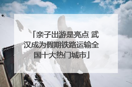 亲子出游是亮点 武汉成为假期铁路运输全国十大热门城市