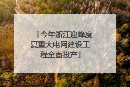 今年浙江迎峰度夏重大电网建设工程全面投产