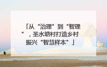 从“治理”到“智理”，圣水塘村打造乡村振兴“智慧样本”