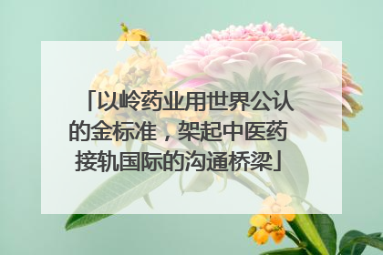 以岭药业用世界公认的金标准，架起中医药接轨国际的沟通桥梁