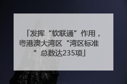 发挥“软联通”作用，粤港澳大湾区“湾区标准”总数达235项
