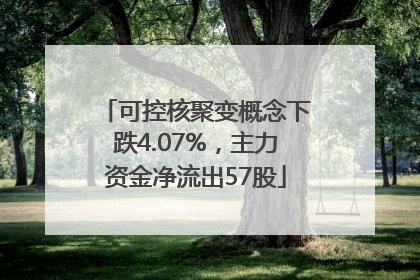 可控核聚变概念下跌4.07%，主力资金净流出57股