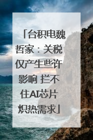 台积电魏哲家：关税仅产生些许影响 拦不住AI芯片炽热需求