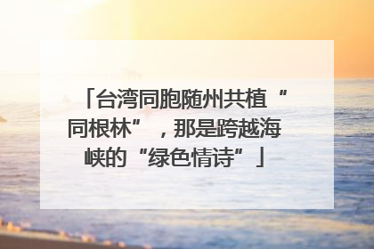 台湾同胞随州共植“同根林”，那是跨越海峡的“绿色情诗”