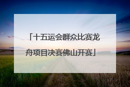 十五运会群众比赛龙舟项目决赛佛山开赛